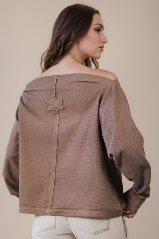 Mocha off the shoulder