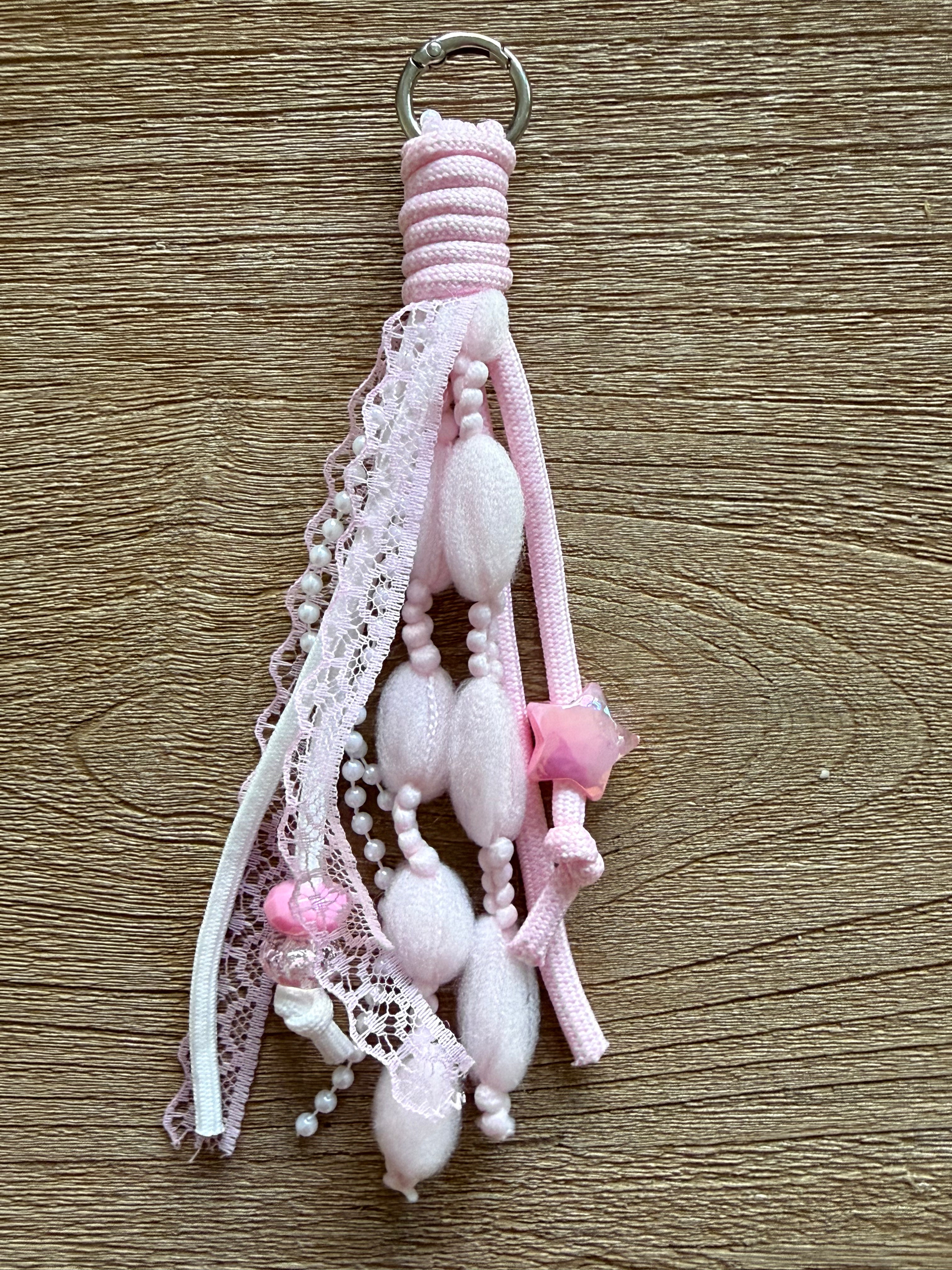 Pink bag charm