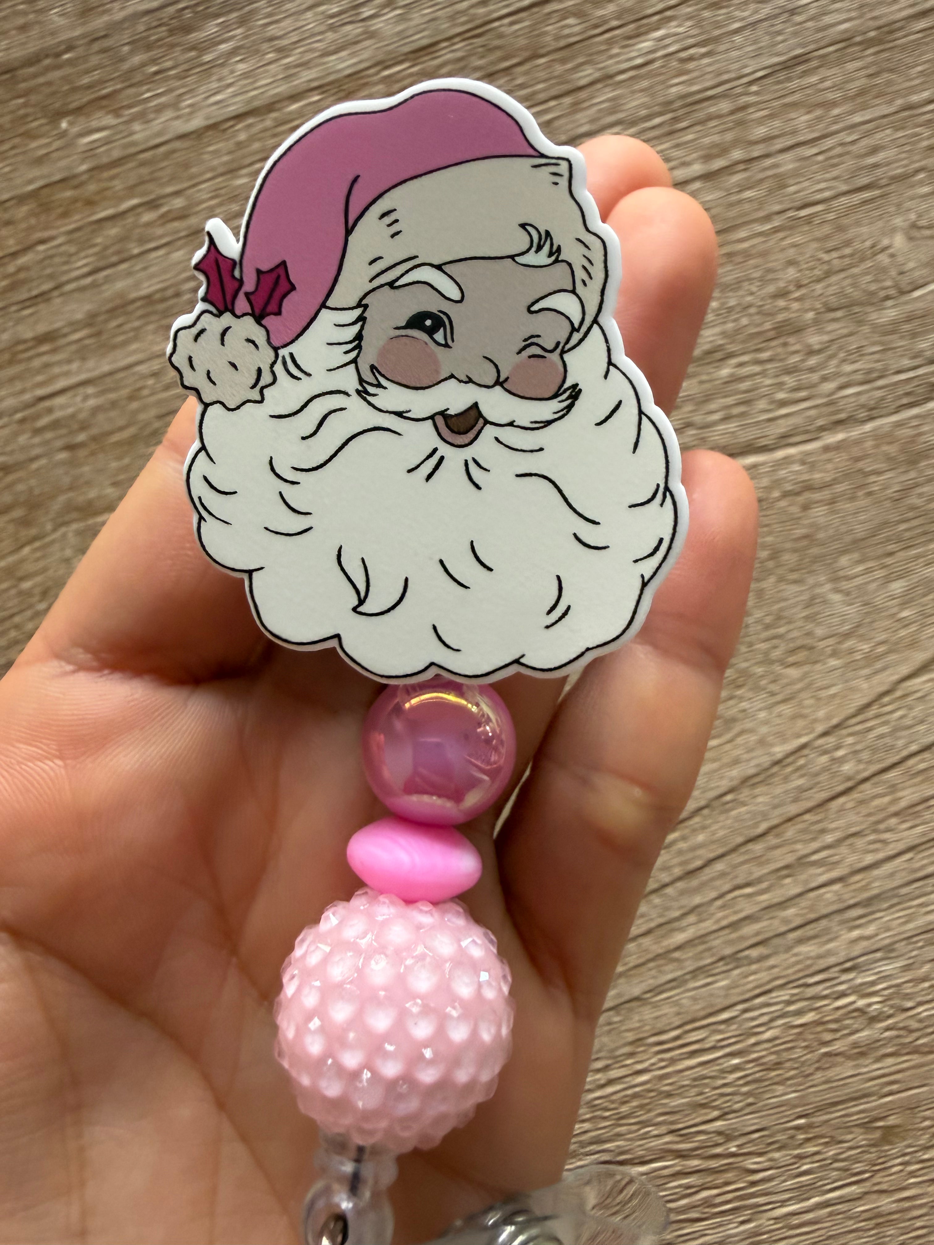 Vintage pink santa